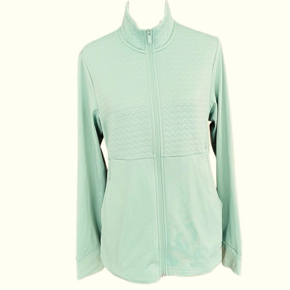 ADIDAS GOLF green full zip jacket, fleece linedβsize M.